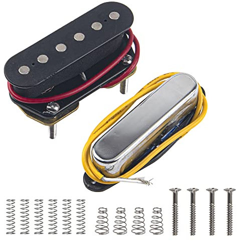 1Set Yootones Single Coil Pickups Set Magnet Neck and Bridge Pickup Compatible with Tele Telecaster Style Electric Guitar Parts