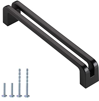 AITITAN 10 Stück Schrankgriffe Schwarz 105mm Länge Lochabstand: 96mm Möbelgriffe Schwarz Griffe Für Küchenschränke Küchengriffe Schwarz Griffe Schwarz Schwarze Türgriffe