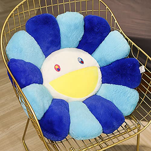 Zinsale Niedliches BlumenBodenkissen, Überwurfkissen, IndieRaumdekoration, Kissen für Teenager, Tweens, Mädchen, Plüsch, Stofftier für Kinder, Lesen, Necke,Schlafzimmer (Blau, 60CM)