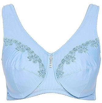 Ulla Popken Womenswear 658495720 Curvy Kelly Stütz-BH mit Nadelstreifen, Übergröße, Hellblau, 125C, Hell, blau, 52C
