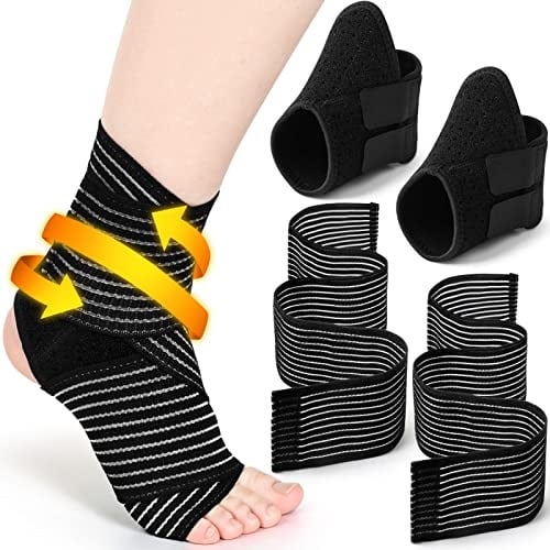 Junkin 2 Pairs Kid's Ankle Support Brace, Neoprene Sleeve, Black
