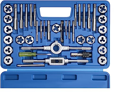 Anfrere Metrisches Gewindeschneider-Set, 40-teilig, metrisches Standard-Umgewindewerkzeug-Set, Grob- und Feingewinde zum Schneiden von Außen- und Innengewinde, unverzichtbares Reparaturwerkzeug-Set