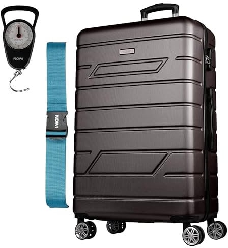 NOWI Reisekoffer Bergamo – XL Koffer 96L mit Hartschale, Zahlenschloss & 4 Rollen – Leichter Koffer Groß für 20 kg Gepäck, 360° drehbar, robust & ideal als Koffer für Flugzeug (Bronze, XL)