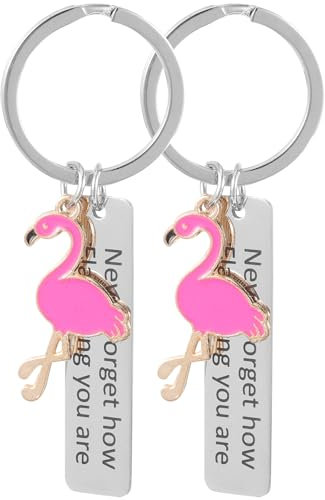 iplusmile Flamingo-Anhänger - 4 Stücke Inspirierendes Geschenk Flamingo Schlüsselanhänger - Flamingo-Keychain - Niedlicher Tier-Schlüsselanhänger - Bunte Flamingo Form Schlüsselringe für Frauen