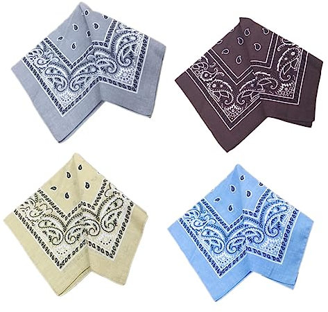 VALICLUD 4 Stück Kopftuch Hiphop Bandanas Für Das Gesicht Nackengamaschen Anzug Einstecktuch Sicherheit Bandana-schal Kopftücher 80er 90er Bandanas Haarbandana Frau Sportmütze Klassisch