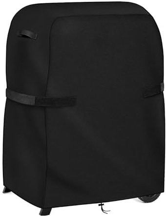 Dokon Premium BBQ Covers Waterproof Gas Barbecue Cover with Adjustable Straps, Heavy Duty 420D Oxford Fabric Windproof Anti-UV Large Outdoor Grill Cover for Weber, Char-Broil, 76x66x109cm - Black