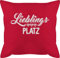 Kissen 50x50 - Statement mit Sprüchen - Lieblingsplatz - weiß - 50 x 50 cm - Rot - lieblingsplatz+kissen kissenbezug spruch sprüche mein bezug baumwolle und fuellung spruechen baumwollkissen
