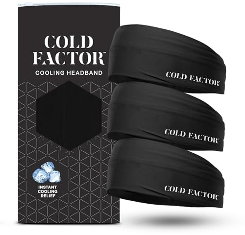 Cold Factor Kühlendes Stirnband für Damen und Herren - UPF 50+ Fortschrittlicher Verdunstungskomfort, sofort kühlendes Schweißband für Outdoor-Sport, Fitness, Yoga, Wandern, Laufen und Workout