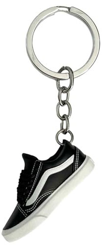 AUTOZOCO Porte-clés Mini Sneaker de Style Urbain, Chaussure Basse Compatible avec Vans, Noir