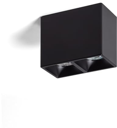 LEDKIA LIGHTING Deckenleuchte Eckig Doppelt Traxim Schwarz GU10