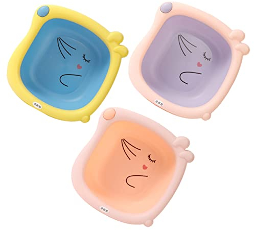 Abaodam 3stücke Teiliges Cartoon Waschbecken Für Junge Mädchen Tragbarer Und Gesicht Und Fußwaschbecken Für Unterwegs Aus Haltbarem Material