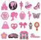 Attuslla 19 Stück Applikationen Patches zum Aufbügeln, Rosa Patch Sticker für Kleidung Blumen Aufnäher Applikation Flicken zum Aufbügeln Kinder Patches für DIY T-Shirt Jeans