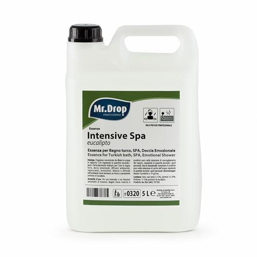 Mr.Drop® INTENSIVE SPA EUCALIPTO: ESSENZA PER BAGNO TURCO, SPA, DOCCIA EMOZIONALE - 1 tanica da 5 litri