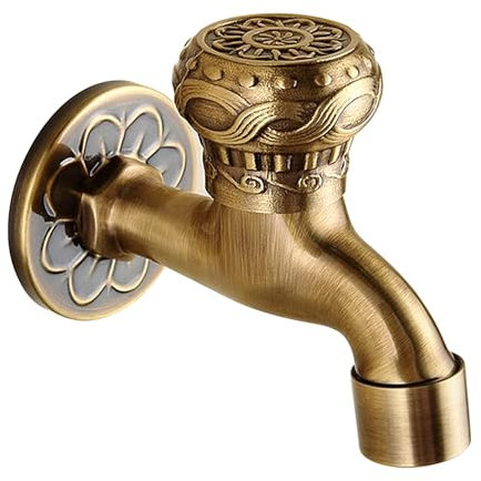 SXWYLZ Robinet Jardin Vintage Robinet Exterieur Jardin Laiton Robinet de Jardin Mural Robinet D'Eau Froide Simple Robinet Fontaine Exterieur Jardin Robinet Antigel