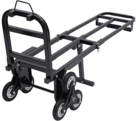 Treppenkarre Klappbar bis 210 kg, 6 Rad Sackkarre Transportkarre Klappbar Treppensteiger Trolley für Lagerhäusern, Einkaufszentren