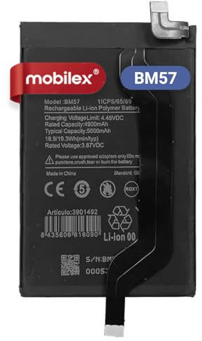 MOBILEX® Batería BM57 para Xiaomi Redmi Note 10 Pro 5G / Poco X3 GT | 5000mAh - OEM | Interna Repuesto | Capacidad Original