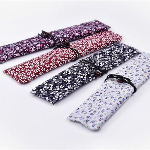 Lot de 3 Sacs à Couverts Japonais de Voyage - Pochette Réutilisable, Étui de Rangement pour Baguettes et Vaisselle
