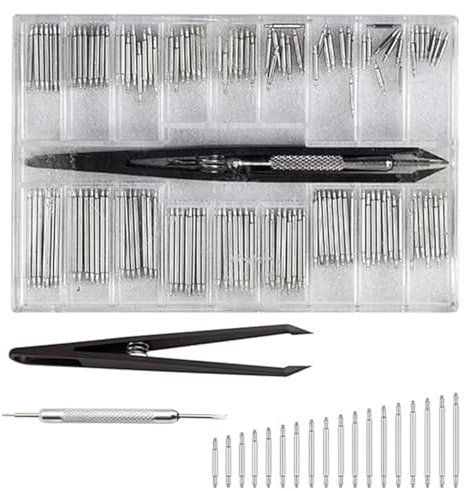 Fizzix 144pcs Stainless Steel Watch Strap Pins – Spring Bars for Watchbands, Compatible with Various Watch Models – Assorted Sizes for DIY Repairs.