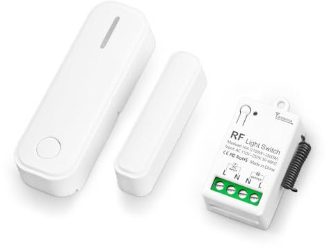 Eunnacop Contrôle de décharge sans fil avec contact magnétique pour fenêtre et récepteur radio pour hotte aspirante, cheminée, interrupteur de contact pour fenêtre