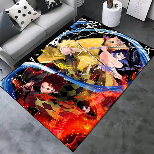 ZHDDTFC Anime-Teppich für Schlafzimmer, große Größen, verdickt, rutschfest, Anime-Teppich, Fußmatten für Wohnzimmer, Spielzimmer, 61 x 91 cm