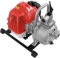 1,25kw 1,7HP Tragbare Wasserpumpe, 2-Takt-Wasserförderpumpe Benzin Pumpe 8500 U/min Förderhöhe 30m Gartenpumpe 10m³/h (Silber+Rot)