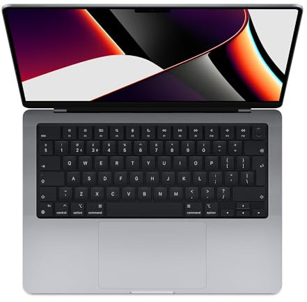 Apple MacBook Pro 2021 mit Apple M1 Pro Chip, 8-Core-CPU, 14-Core-GPU (14 Zoll, 16 GB RAM, 512 GB SSD-Speicher) (QWERTY, Englisch), Space Grey (Generalüberholt)