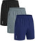 kuzwufs Kurze Sport Herren Gym Shorts Sporthosen Turnhose Herren Jogginghose Laufhose Kurz Basketball Atmungsaktive-Schwarz/Blau/Grau-XL