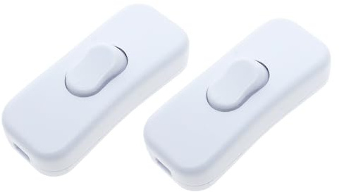 Kippschalter 230v,Schnurzwischenschalter,Kabelschalter,ein aus Schalter 230v,Stromschalter,Lampenschalter Lampe,Adrig Lichtschalter Steckdose,Lampenkabel Schnurschalter,Switch (2Weiß)