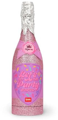 Legami - Maxi Bottle Party Popper, Flasche Konfetti, Farbe Rosa, Produkt mit Unterdruckinhalt, mehrfarbiges Papier-Konfetti