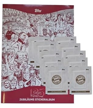 Topps 125 Jahre FC Bayern München Sticker / 1x Sammelalbum + 10x Sammelsticker