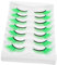 Ipetboom 7paires Faux Cils Verts Longs Pour Cosplay Faux Cils Dramatiques Pour Jour Saint-patrick Pours Fêtes Et Maquillage De Scène