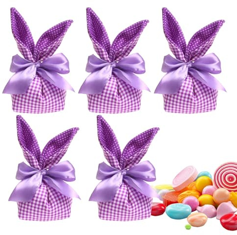 Ostern Goodie -Taschen, Ostern behandeln Taschen für Kinder Bunny Ohrs | 5x Geschenkbeutel mit , Party bevorzugt Osterdekorationen für Cookie Snack Toys Schmuckverpackung