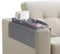 NiCola Sofa Armrest Tray Table, Grey Sofa Armrest Tray Organizer, Silicone Couch Arm Rest Cup Holder for TV Remote Control, Coffee, Snacks, Glasses, Phone Organisation Storage (Grey)