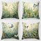 Outdoor Kissen Dekorative Wasserfest 4er Set Kissenbezug Frühling 45 x 45 cm Gartenkissen Wetterfest Schmetterling Blume Kissenbezüge Werden für Heim Sofak Wohnzimmer Quadratische Zierkissen i-1218