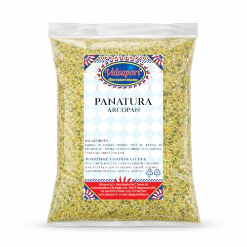 HOME LINE Panatura Arcopan con Carota e Curcuma, per carne, 500 g | Farine di grano tenero con carota, paprika, curcuma ed erba cipollina, per un profilo vegetale e speziato.