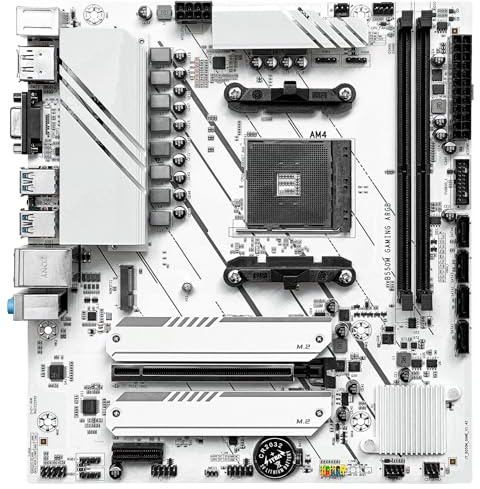 Placa Base para Juegos Fit For JGINYUE B550M Gaming ARGB Socket AM4 ATX DDR4-SDRAM Placa Base Compatible con Windows 11