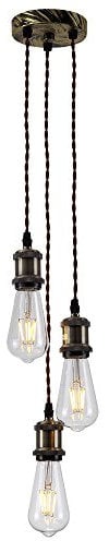 HJXDtech 3 Way Ceiling Pendant Cluster Light Fitting Lights E27 Socket Hanging Light Industrial Ceiling Lights for Living Room Dining Room Bedroom Office