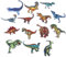 14 Aufnäher zum Aufbügeln, dekorative Aufnäher, Stickerei, für Stoff, Rucksäcke, Jeans, Mäntel, Dinosaurier Dinosaurier