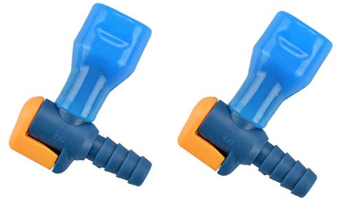 AXEN ON-Off Switch Bite Valve Tube Nozzle Replacement for Hydration Pack Bladder (Blue-90 Degree,2 in 1 Pack)