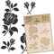 NAKLEO Malschablone für Handwerk A4 21x30cm, Rose Blume Blüte Muster, Wiederverwendbare Kunststoff DIY & Scrapbooking Zeichenschablone, Decoupage Kunst Vorlage, Wand Stoff Möbel Holz
