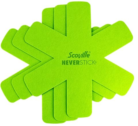 Scoville NEVERSTICK Set of 3 Pan Protectors, 38cm Diameter, Felt Pot & Pan Protectors for Stacking Non Stick Pans, Suitable for Frying Pans, Saucepans & More, Anti Scratch, Green [Amazon Exclusive]