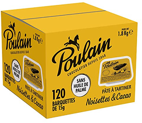 Poulain Cacao Noisettes Carton de 120 barquettes 15 g