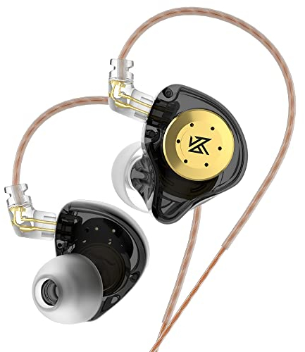 G.K KZ EDX Pro Auriculares, Auriculares Internos con Micrófono, Llamadas Claras, Graves Potentes, Conector de 3,5 mm, Cómodos de Llevar(Negro,con Micrófono)