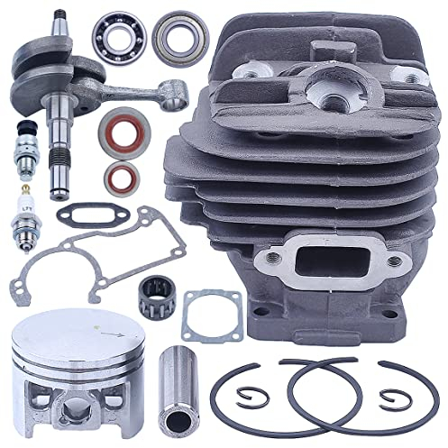 Mtanlo 44.7mm Big Bore Cilindro Pistone per Stihl MS260 026 PRO Parti di Ricambio Motosega con Set Guarnizioni Albero Motore Set Paraolio Cuscinetto Ad Aghi Tappo Cilindro Valvola di Decompressione