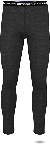 normani Herren Merino Unterhose Thermounterwäsche Funktionshose Lang Baselayer Leggins Ski-Winterhose - 100% Merinowolle 200 g/m² Farbe Anthrazit Größe XL/54
