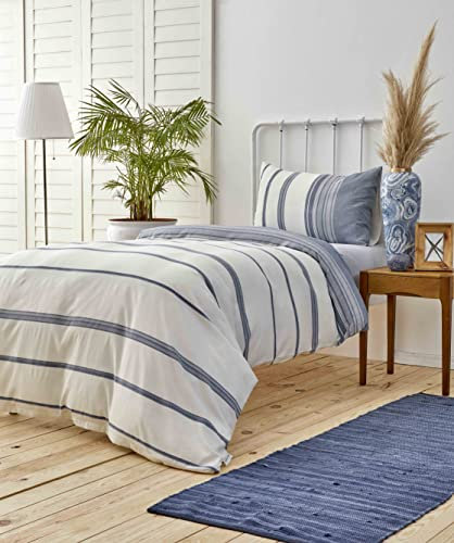 KARACA Home Indigo Dobby gewebtes Bettwäsche-Set für Einzelbett