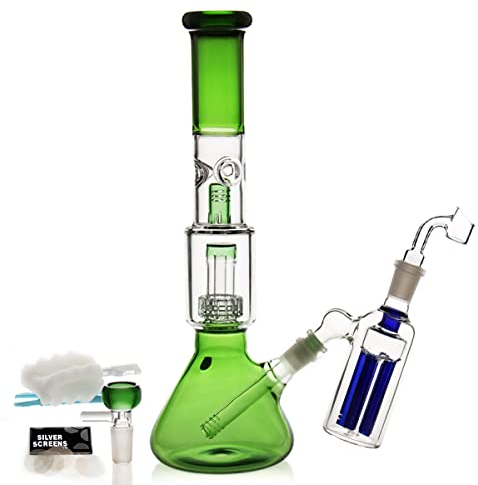 Glasbongpfeife Wasserbongs zum Rauchen von Bongschalen 14,5 mm Höhe 35 cm 520 g Recycling Tornado Filterglas Wasserpfeife Wasserpfeifen Ölplattform Bongs