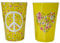 Rice Lattecup Flower Me Happy & Peace | Melamin-Becher im 2er-Set | Gelb mit schönem Blumenmuster | 330 ml Volumen | 100% Melamin | Limitierte Auflage im exclusiven NIK-Design
