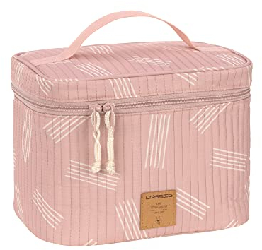 LÄSSIG Baby Wickeltisch Organizer Windel-Organizer to Go/Casual Nursery Caddy To Go Soft Stripes Rose