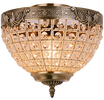 FIRVRE Kristall Kronleuchter Deckenlampe, Royal Empire Stil Vintage Retro für Wohnzimmer Schlafzimmer Esszimmer Kirche Hotel